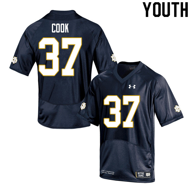 Youth #37 Henry Cook Notre Dame Fighting Irish College Football Jerseys Sale-Navy